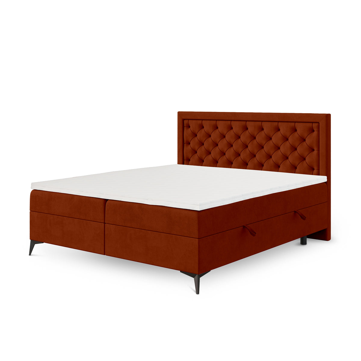 Rosselia Quilted Continental Divan Bed with Two Storage Compartments, Glamour Style – 180x200, Copper Terra (MAGIC VELVET 2285)