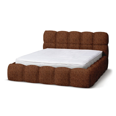 Mevy Upholstered Ottoman Bed with Storage, Minimalist Style – Rusty Mélange (MISCANTO 80), 200
