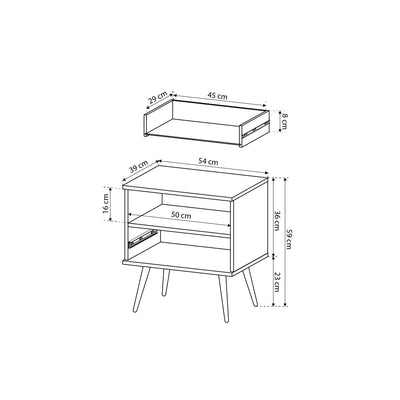 Meva Bedside Table 54x59 cm, Modern Classic Style – photo 7