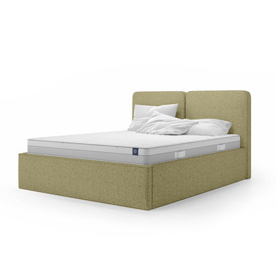 Mokka Upholstered Ottoman Bed with Storage, Modern Style – Golden Linen (ARAGON 35), 200