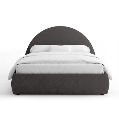 Orizo Upholstered Ottoman Bed with Storage and a Semicircular Headboard, Modern Style – Basalt Twilight (NOELLE 18)