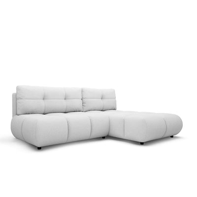Milorya Corner Sofa Bed DL 230 cm, Modern Style – Right-sided, Porcelain Ash (NOW OR NEVER 01)