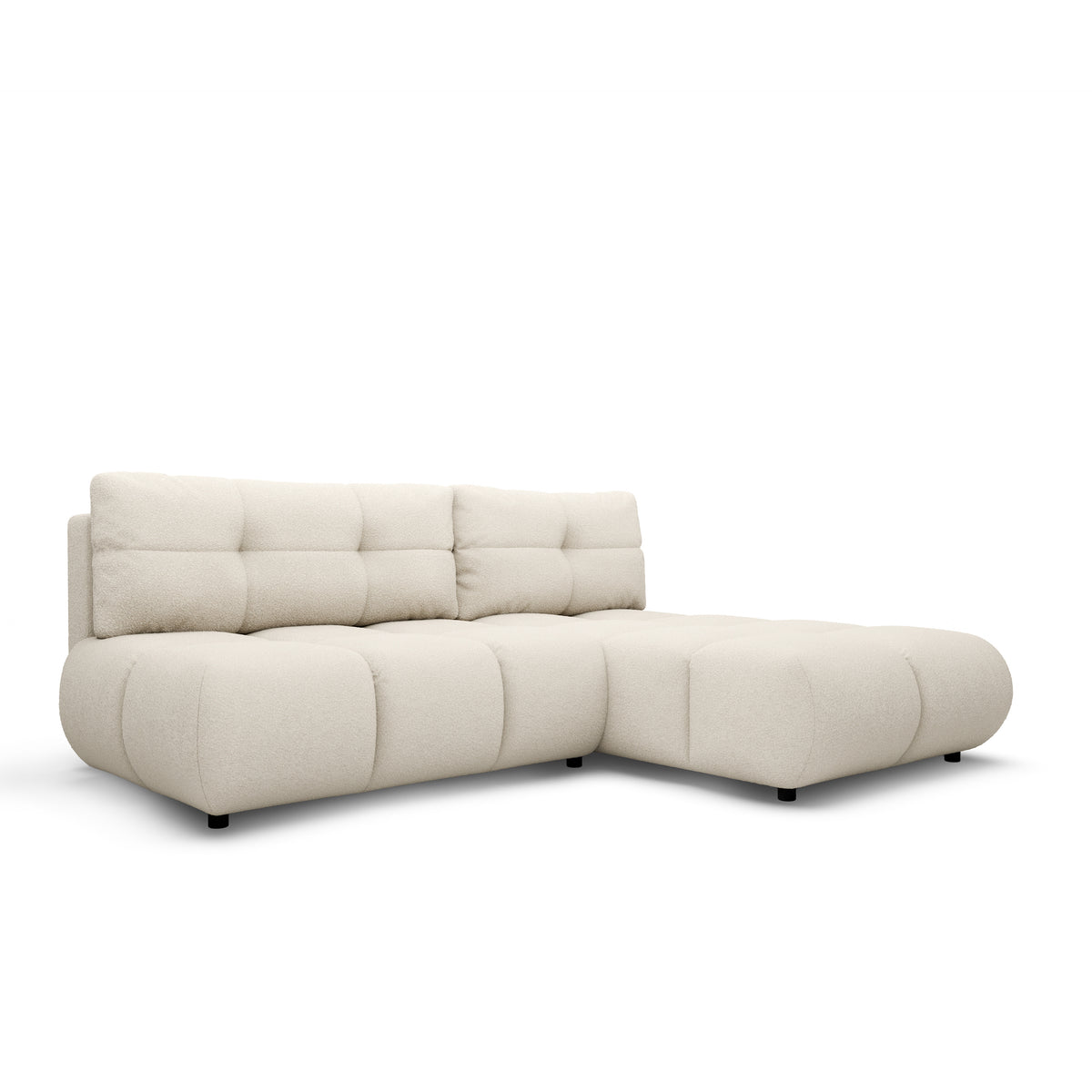 Milorya Corner Sofa Bed DL 230 cm, Modern Style – Right-sided, Linen Stone (NOW OR NEVER 03)