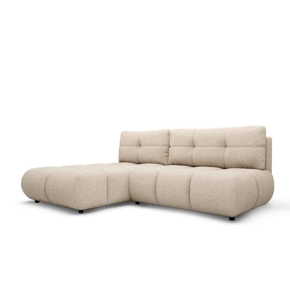 Milorya Corner Sofa Bed DL 230 cm, Modern Style – Left-sided, Fawn Taupe (NOW OR NEVER 05)