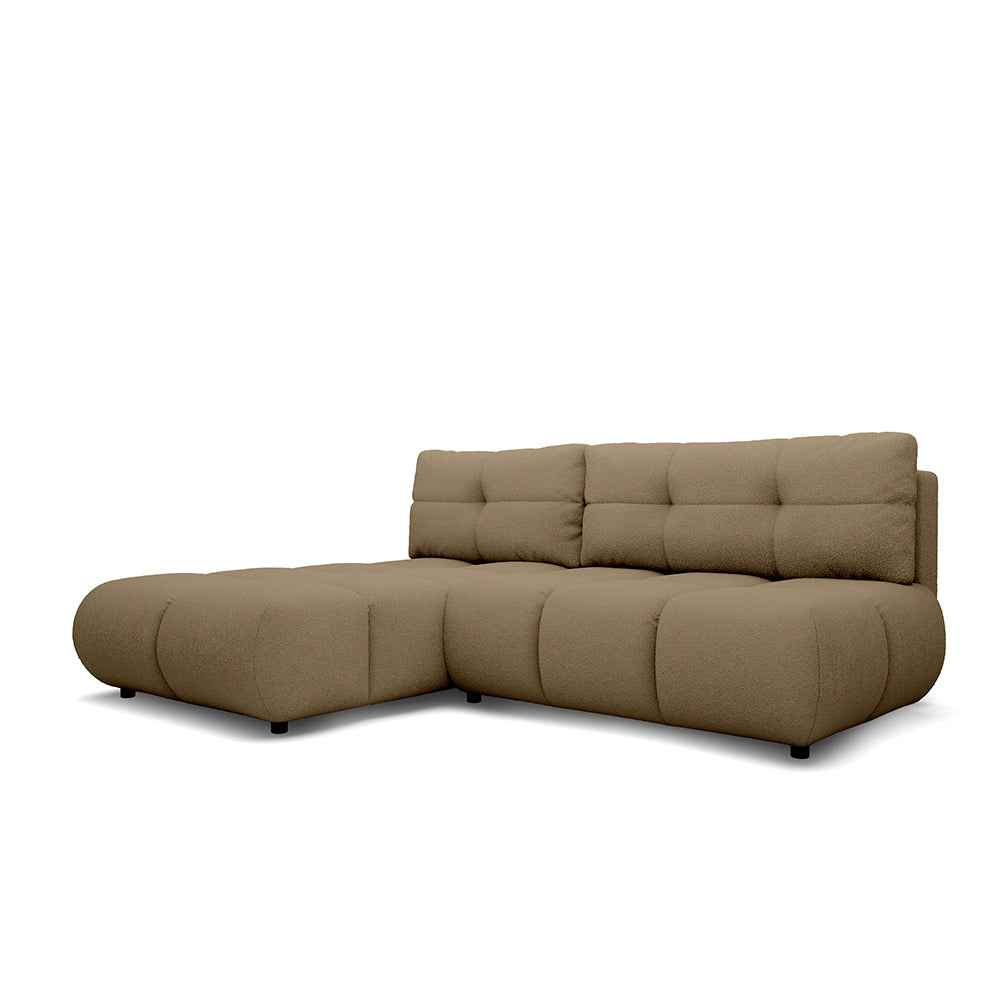 Milorya Corner Sofa Bed DL 230 cm, Modern Style – Left-sided, Golden Sandstone (NOW OR NEVER 18)