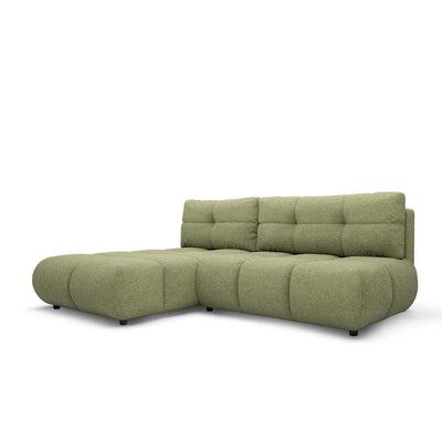 Milorya Corner Sofa Bed DL 230 cm, Modern Style – Left-sided, Olive Moss (NOW OR NEVER 38)