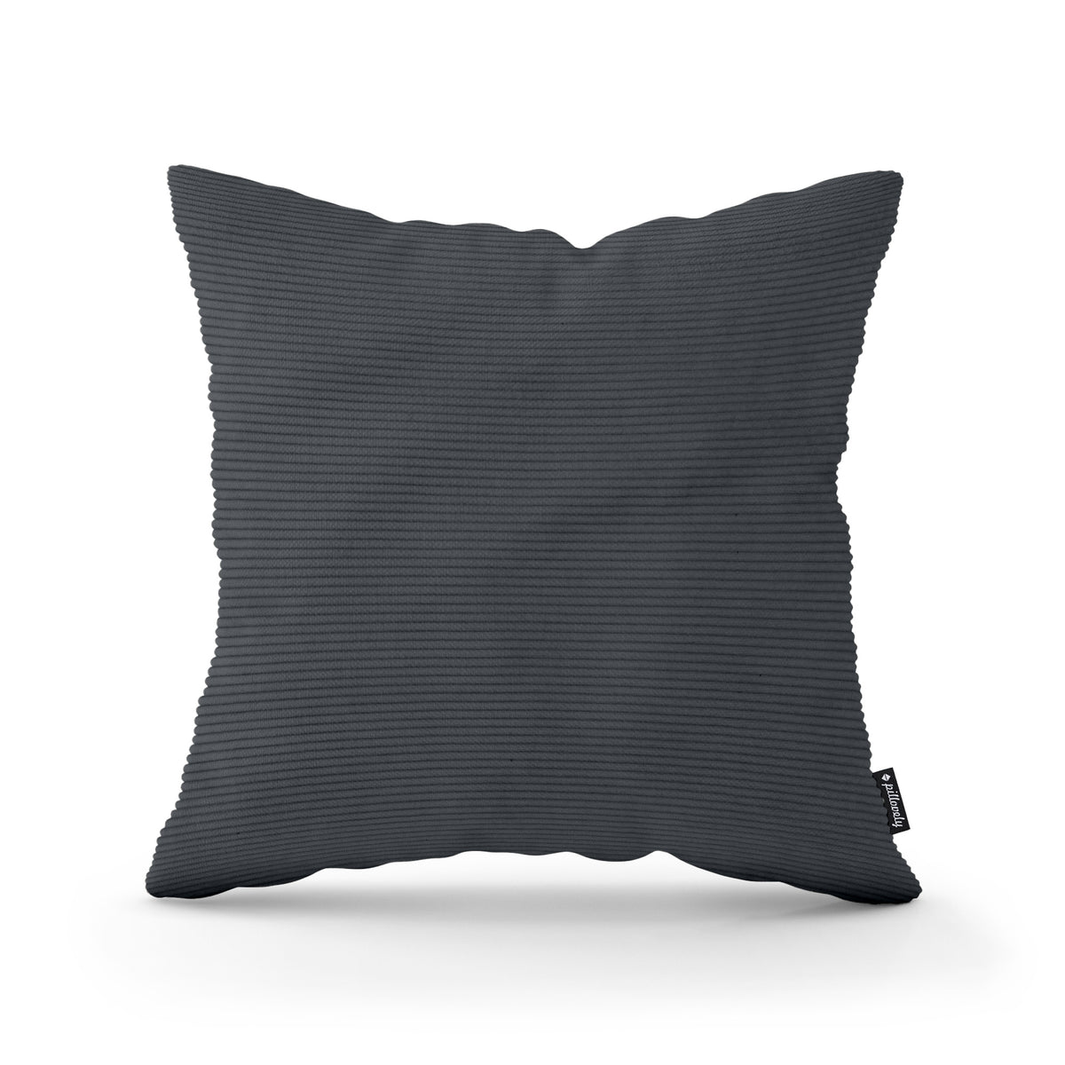 Corduroy Decorative Cushion 45x45 cm, Scandinavian and Boho Style – Graphite Stone (ONTARIO 19)