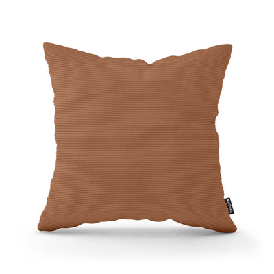 Corduroy Decorative Cushion 45x45 cm, Scandinavian and Boho Style – Caramel Matte (ONTARIO 31)