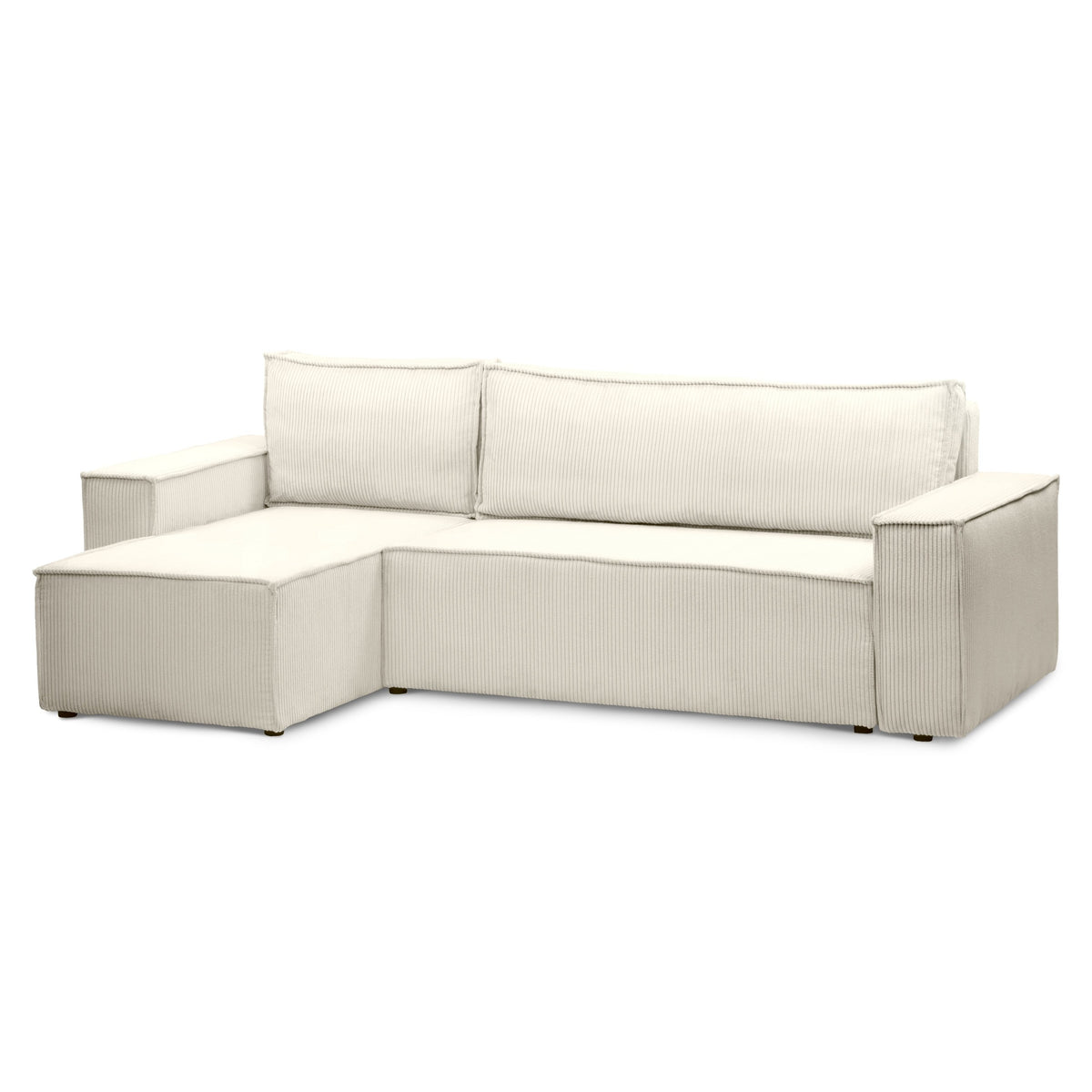 Agi 3 Seater Reversible Corner Sofa Bed 200x142–154, Loft Style – Ivory (POSO 105), Universal