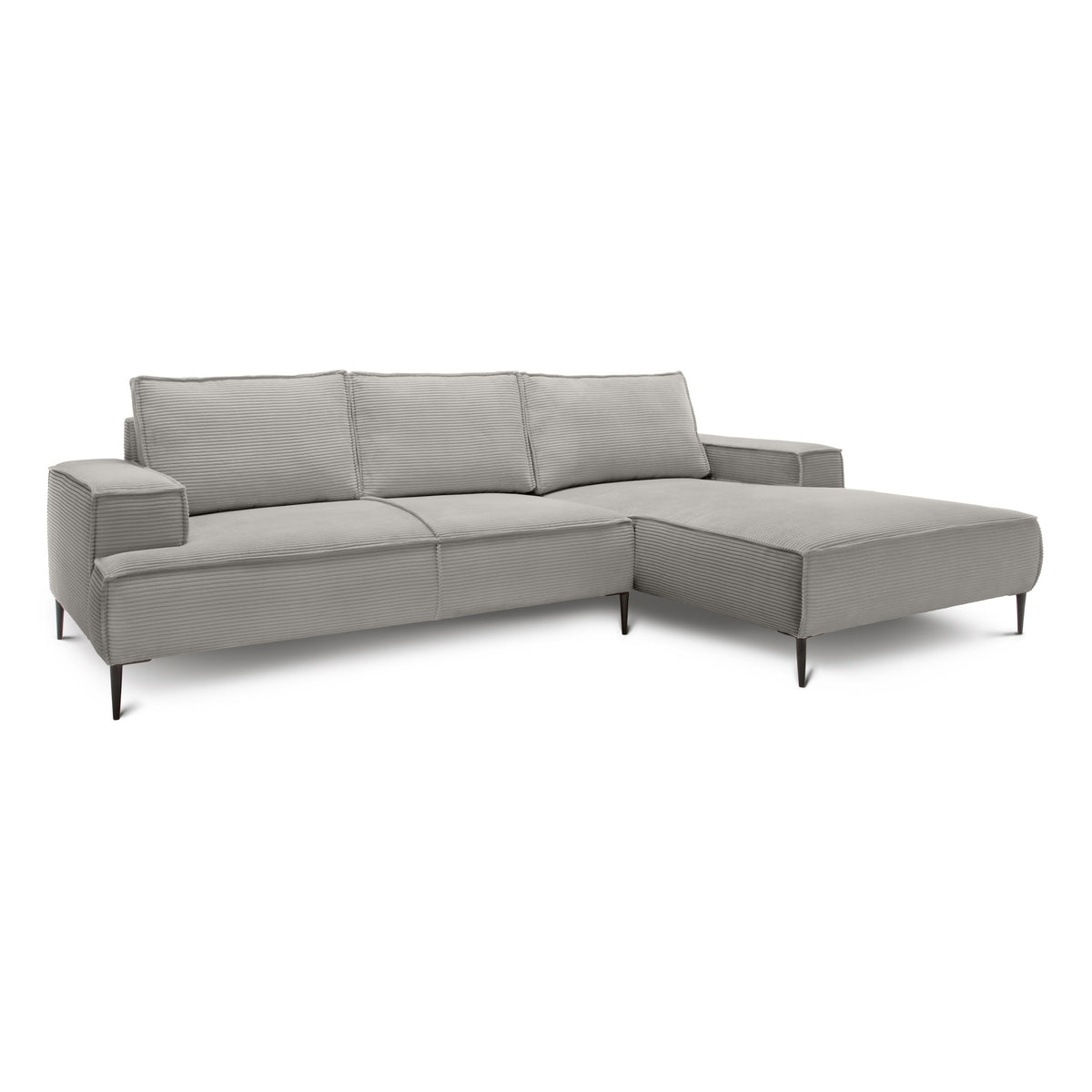 May 3 Seater Corner Sofa 275 cm, Modern Classic Style – Ash White (POSO 110), Right-handed