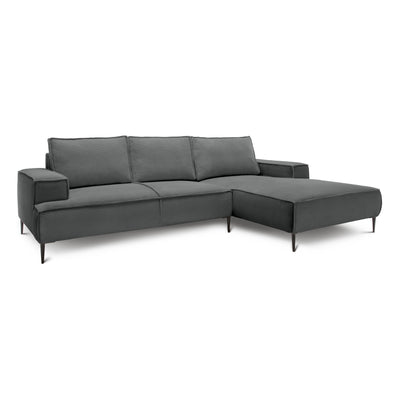 May 3 Seater Corner Sofa 275 cm, Modern Classic Style – Zinc (POSO 115), Right-handed