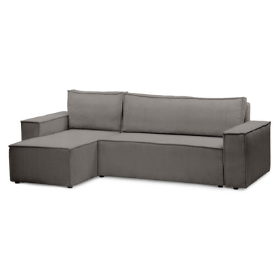 Agi 3 Seater Reversible Corner Sofa Bed 200x142–154, Loft Style – Brown Graphite (POSO 120), Universal