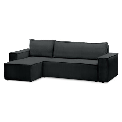 Agi 3 Seater Reversible Corner Sofa Bed 200x142–154, Loft Style – Coal (POSO 135), Universal