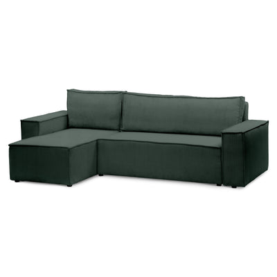 Agi 3 Seater Reversible Corner Sofa Bed 200x142–154, Loft Style – Forest Green (POSO 14), Universal