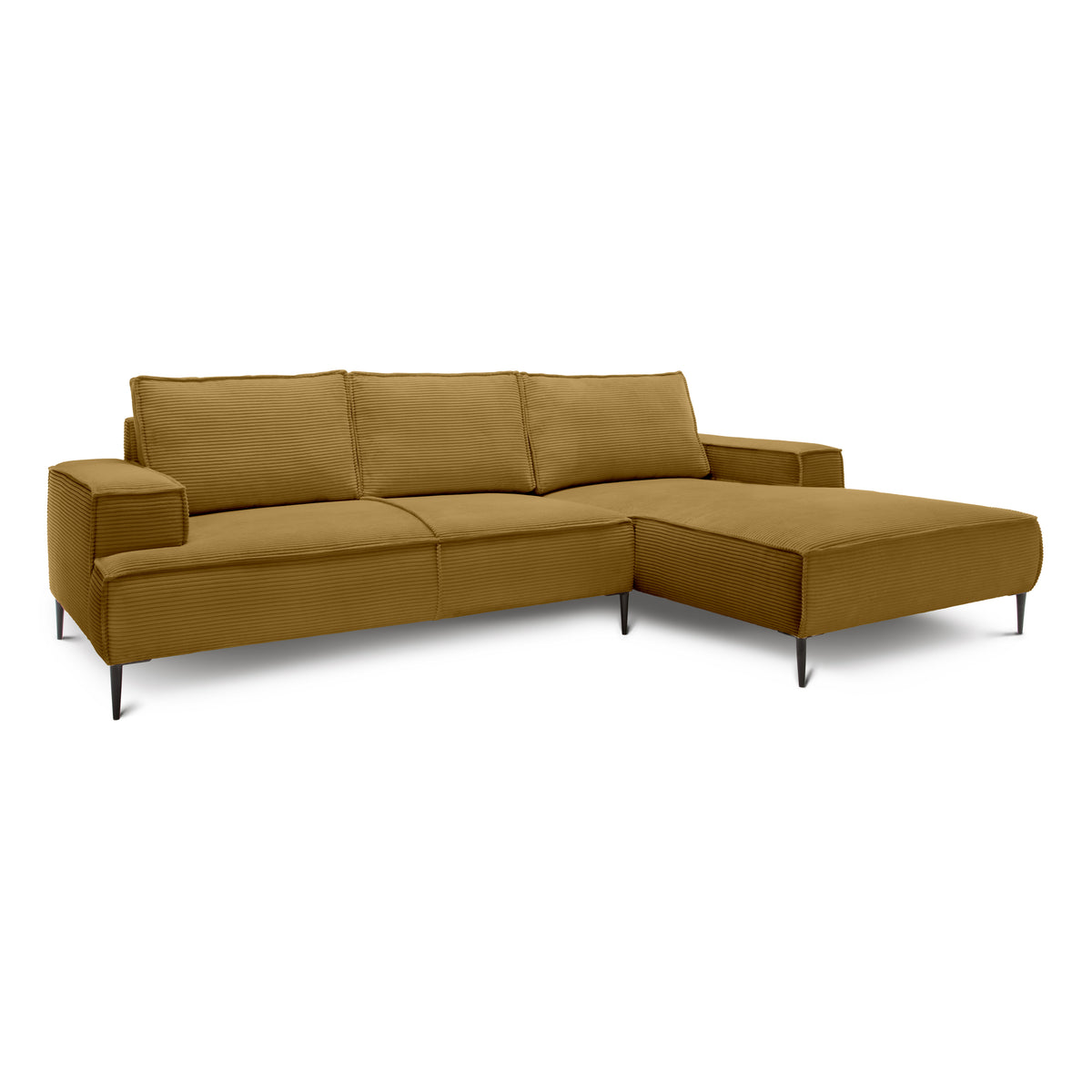 May 3 Seater Corner Sofa 275 cm, Modern Classic Style – Golden Walnut (POSO 01), Right-handed