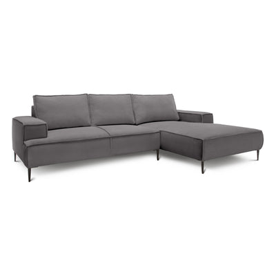 May 3 Seater Corner Sofa 275 cm, Modern Classic Style – Steel Bronze (POSO 22), Right-handed