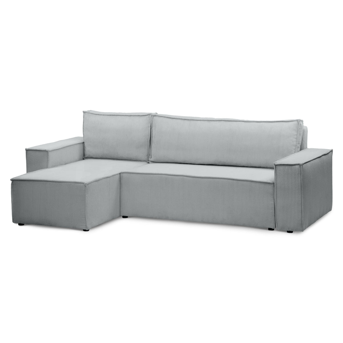 Agi 3 Seater Reversible Corner Sofa Bed 200x142–154, Loft Style – Gray Bamboo (POSO 55), Universal