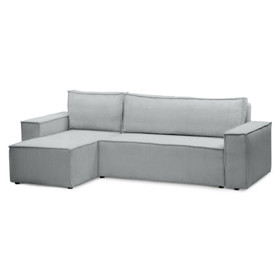 Agi 3 Seater Reversible Corner Sofa Bed 200x142–154, Loft Style – Gray Bamboo (POSO 55), Universal