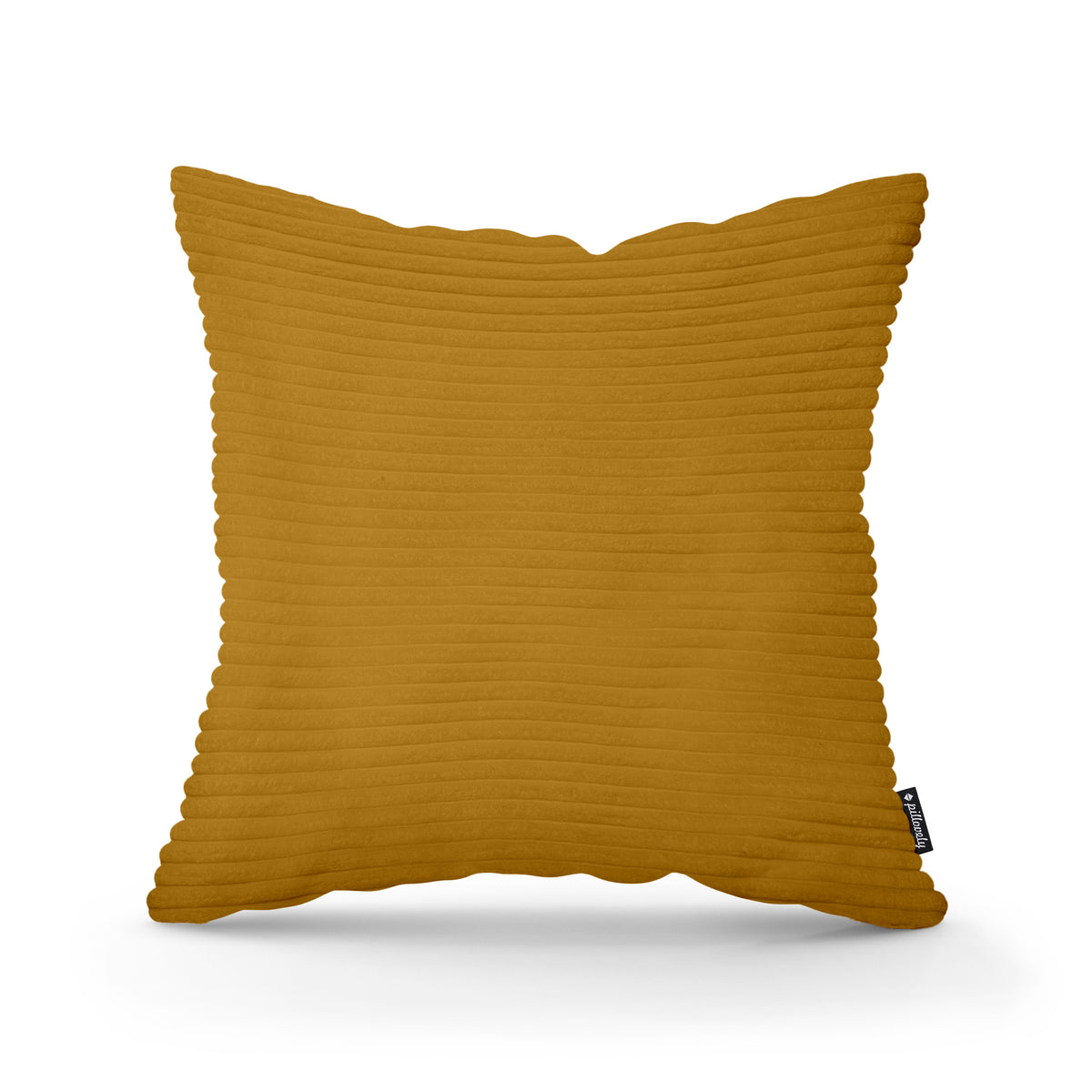 Wide Corduroy Decorative Cushion 45x45 cm, Scandinavian and Boho Style – Golden Walnut (POSO 01)