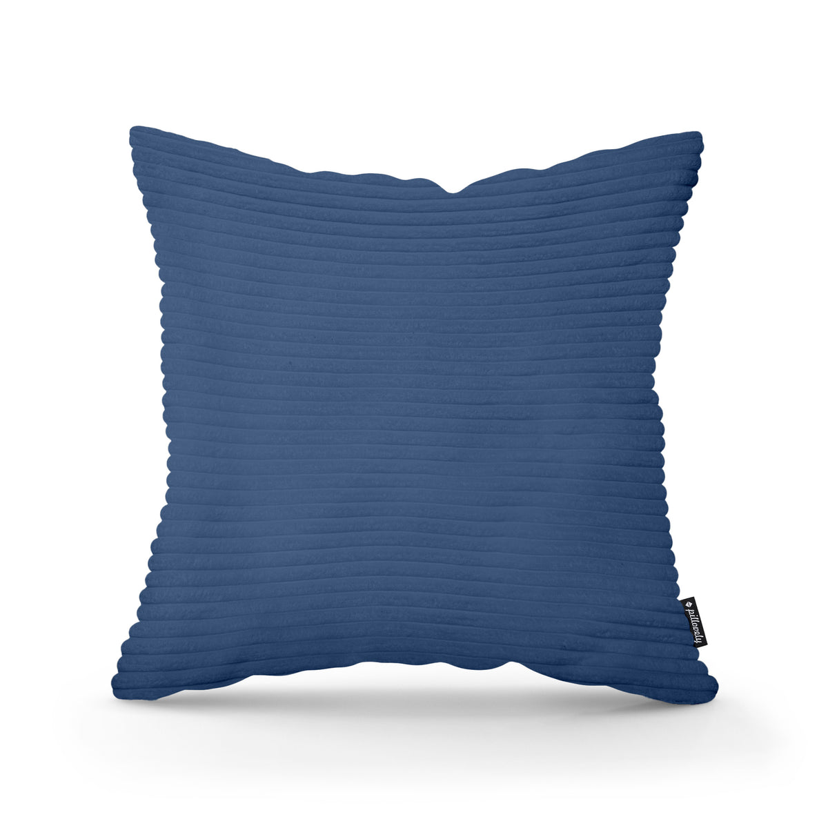 Wide Corduroy Decorative Cushion 45x45 cm, Scandinavian and Boho Style – Navy Blue Graphite (POSO 05)