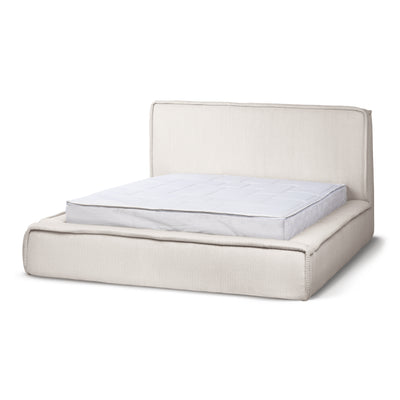 Gryby Upholstered Ottoman Bed with Storage, Classic Style – Ivory (POSO 105), 200