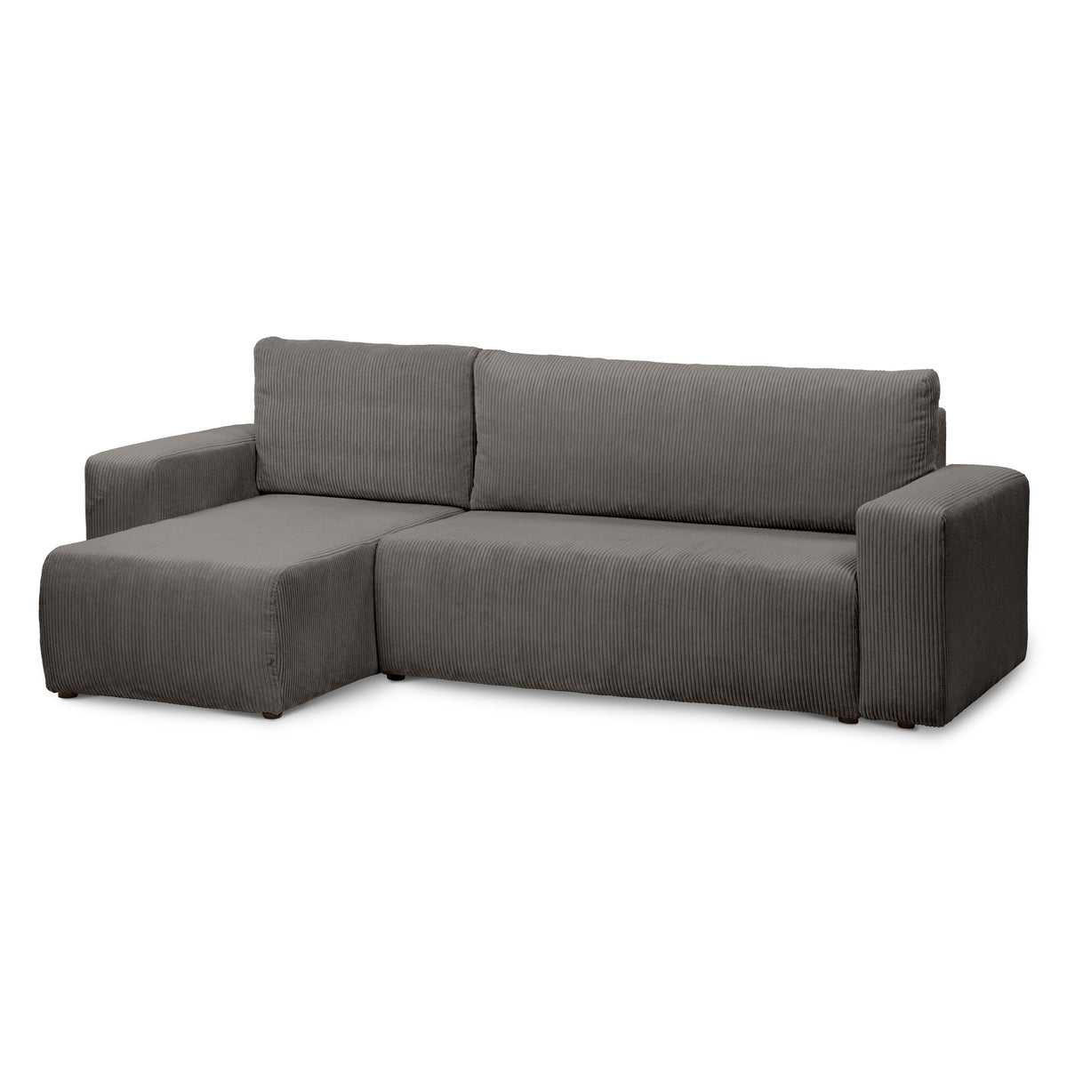 Kingi 3 Seater Reversible Corner Sofa Bed 200x142–154, Loft Style – Brown Graphite (POSO 120), Universal