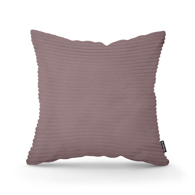 Wide Corduroy Decorative Cushion 45x45 cm, Scandinavian and Boho Style – Dusty Rose Brown (POSO 130)