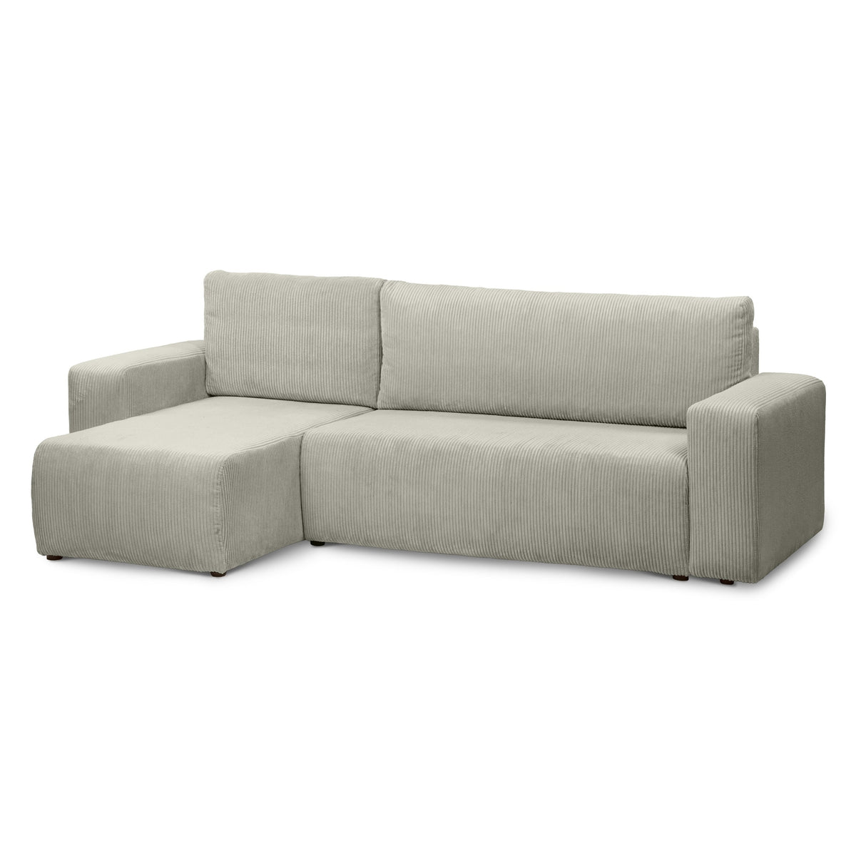 Kingi 3 Seater Reversible Corner Sofa Bed 200x142–154, Loft Style – Gray Linen (POSO 140), Universal