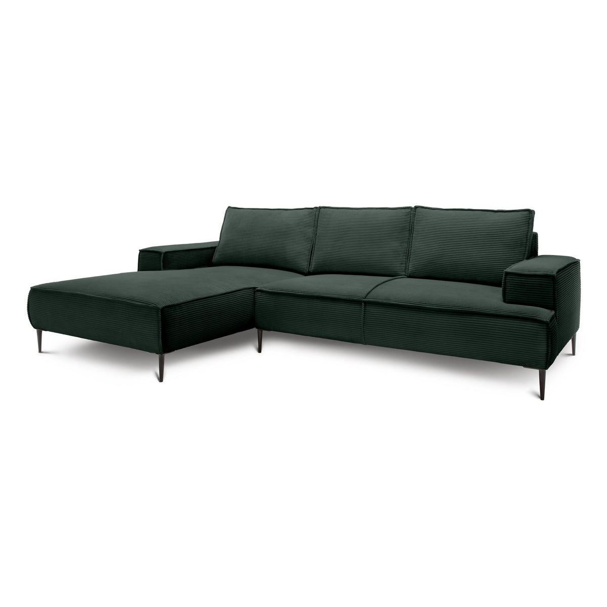 May 3 Seater Corner Sofa 275 cm, Modern Classic Style – Forest Green (POSO 14), Left-hand-side