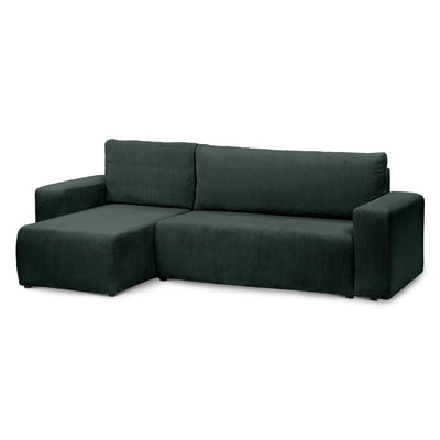 Kingi 3 Seater Reversible Corner Sofa Bed 200x142–154, Loft Style – Forest Green (POSO 14), Universal