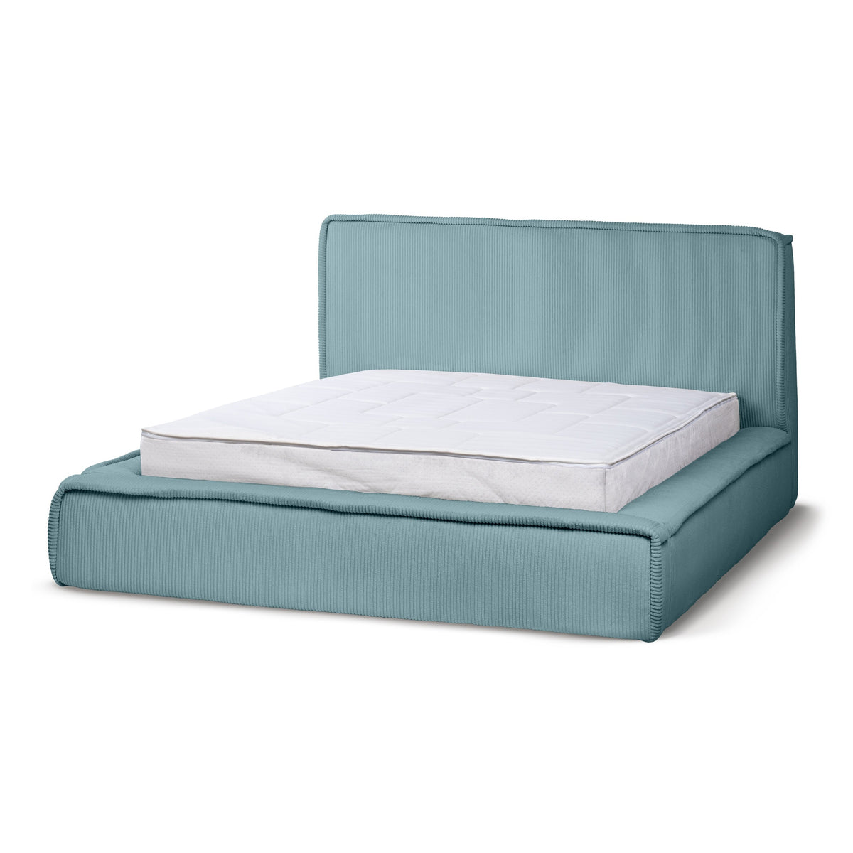 Gryby Upholstered Ottoman Bed with Storage, Classic Style – Cold Mint (POSO 26), 200
