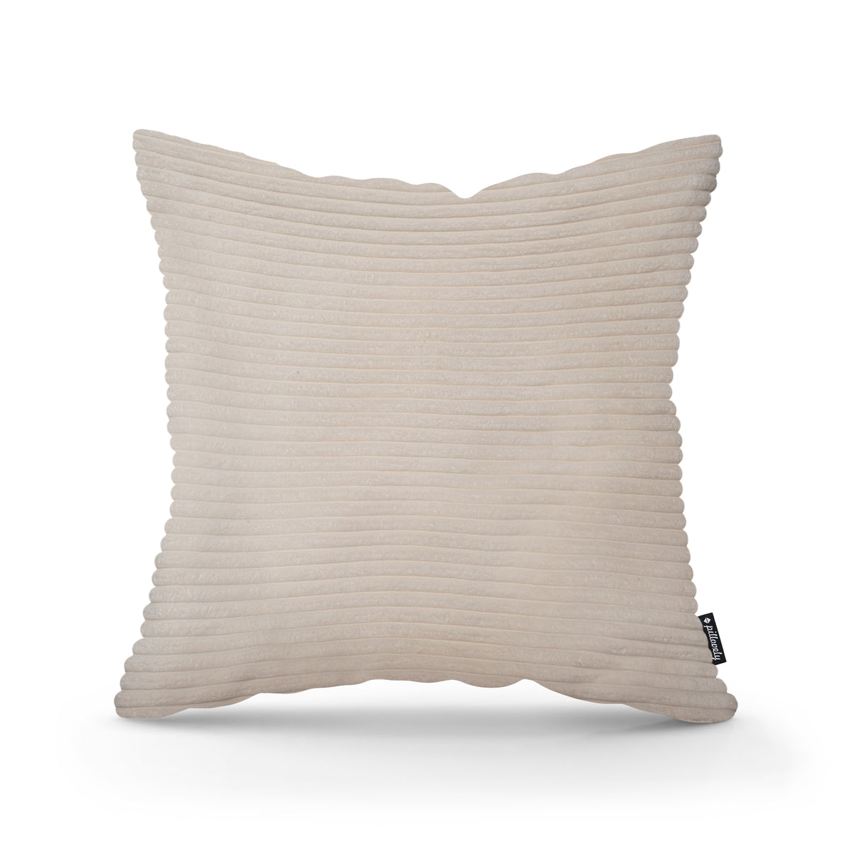 Wide Corduroy Decorative Cushion 45x45 cm, Scandinavian and Boho Style – Porcelain Beige (POSO 38)