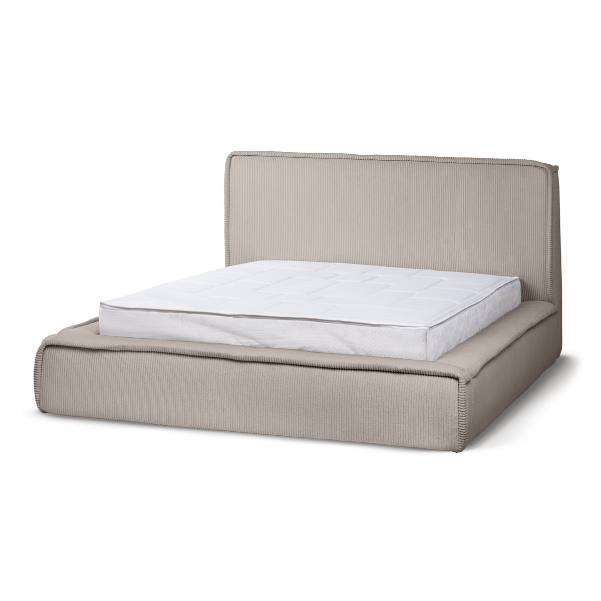 Gryby Upholstered Ottoman Bed with Storage, Classic Style – Champagne Ash (POSO 03), 120 200