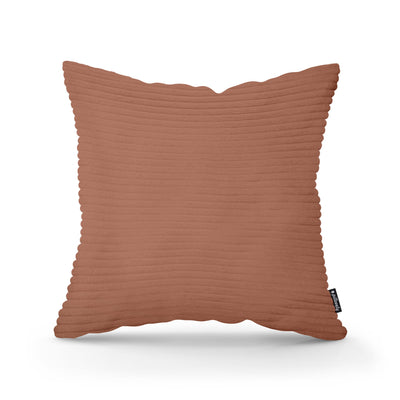 Wide Corduroy Decorative Cushion 45x45 cm, Scandinavian and Boho Style – Cinnamon (POSO 41)