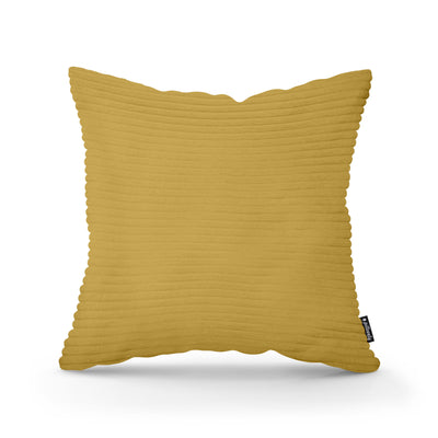 Wide Corduroy Decorative Cushion 45x45 cm, Scandinavian and Boho Style – Honey Oak (POSO 43)