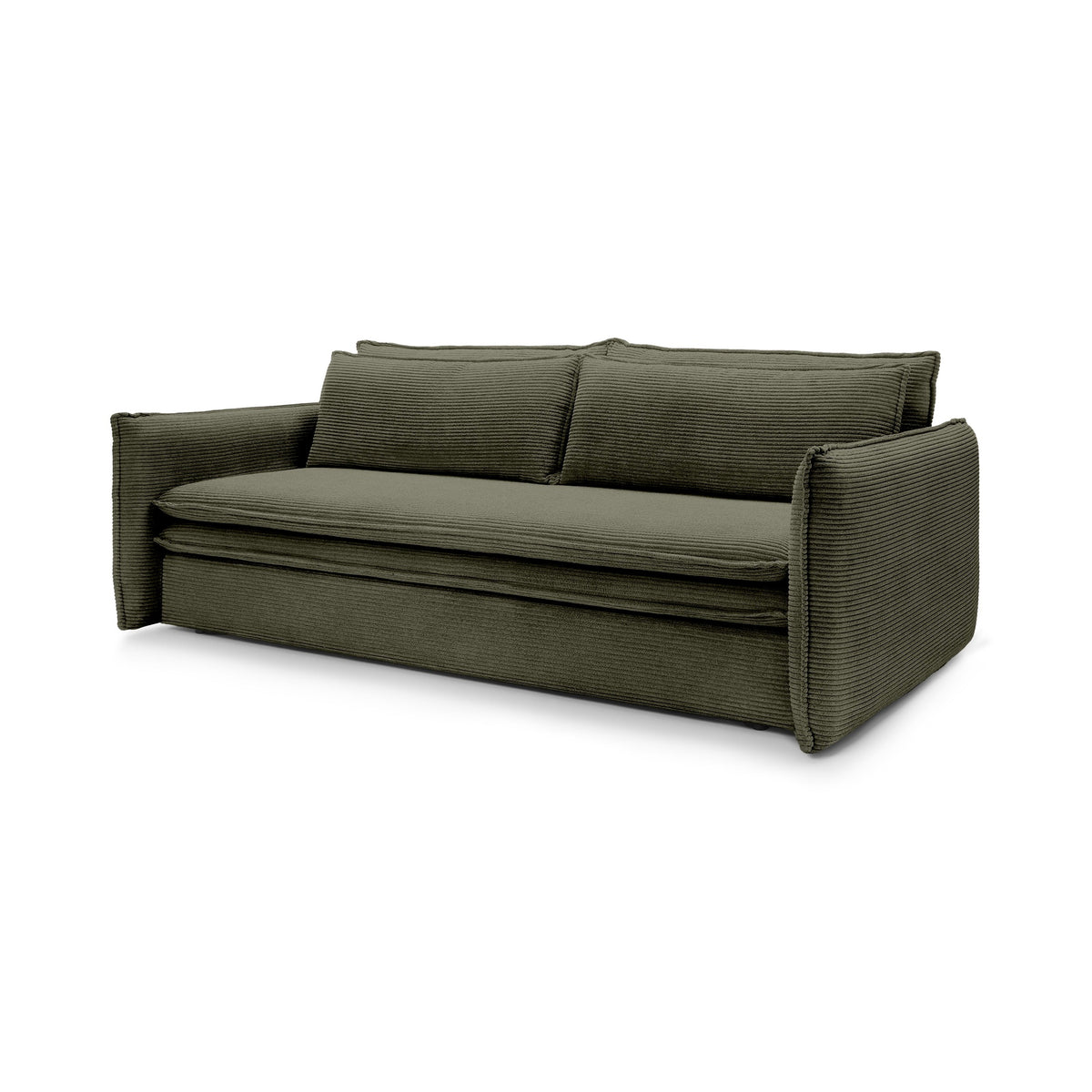 Lily Corduroy Sofa Bed 140x200 with Storage – Green Oak (POSO 46)