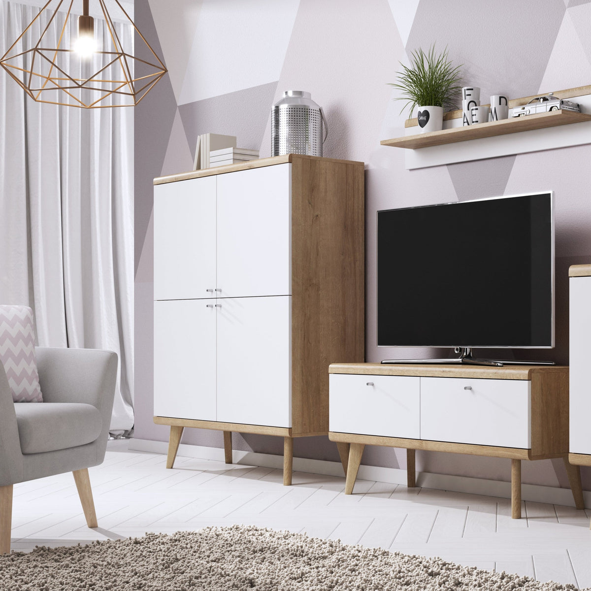 Lato Sideboard 107x134, Scandinavian Style – in a room setting