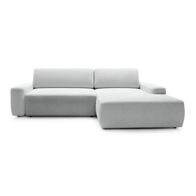 Bamby 3 Seater Corner Sofa Bed 125x210, Modern Style – Right-hand, Silvery Mist (RAVEN 22)
