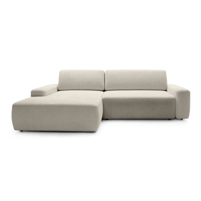 Bamby 3 Seater Corner Sofa Bed 125x210, Modern Style – Left-hand, Sand Silk (RAVEN 28)