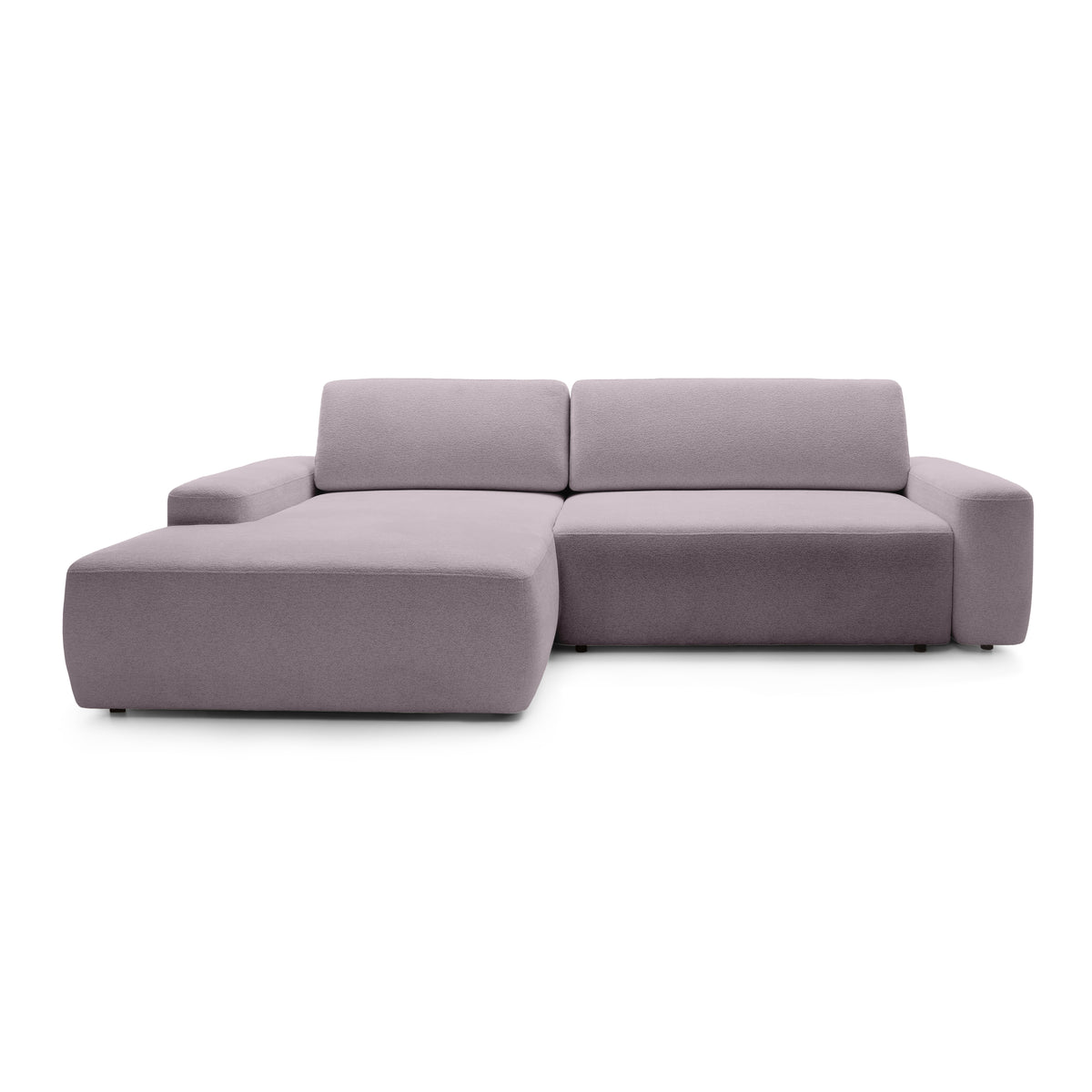 Bamby 3 Seater Corner Sofa Bed 125x210, Modern Style – Left-hand, Rose Dust (RAVEN 30)