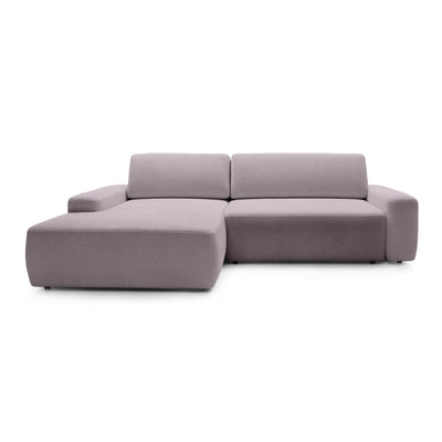Bamby 3 Seater Corner Sofa Bed 125x210, Modern Style – Left-hand, Rose Dust (RAVEN 30)