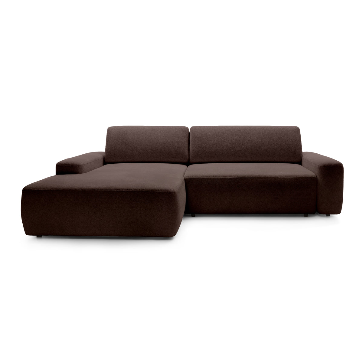 Bamby 3 Seater Corner Sofa Bed 125x210, Modern Style – Left-hand, Oak Bark (RAVEN 45)