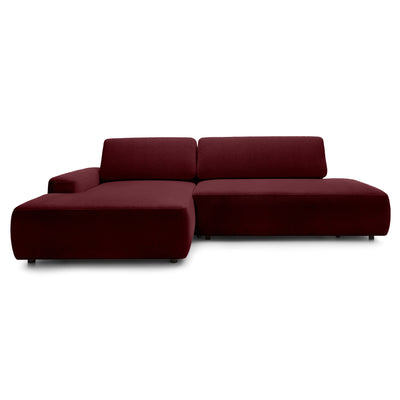 Bamby 4 Seater Corner Sofa Bed 125x210, Japandi Style – Left-hand, Red Wine (RAVEN 59)