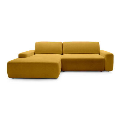 Bamby 3 Seater Corner Sofa Bed 125x210, Modern Style – Left-hand, Honey Amber (RAVEN 66)