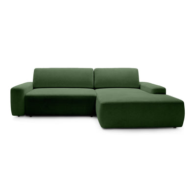 Bamby 3 Seater Corner Sofa Bed 125x210, Modern Style – Right-hand, Olive Grove (RAVEN 77)