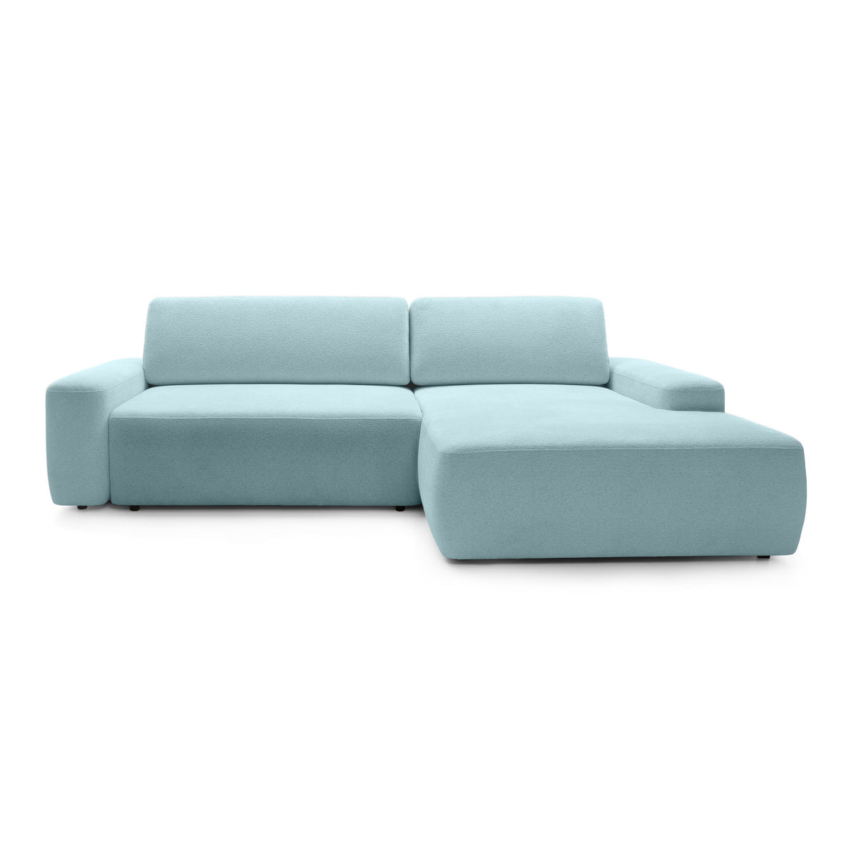 Bamby 3 Seater Corner Sofa Bed 125x210, Modern Style – Right-hand, Porcelain Blue (RAVEN 80)