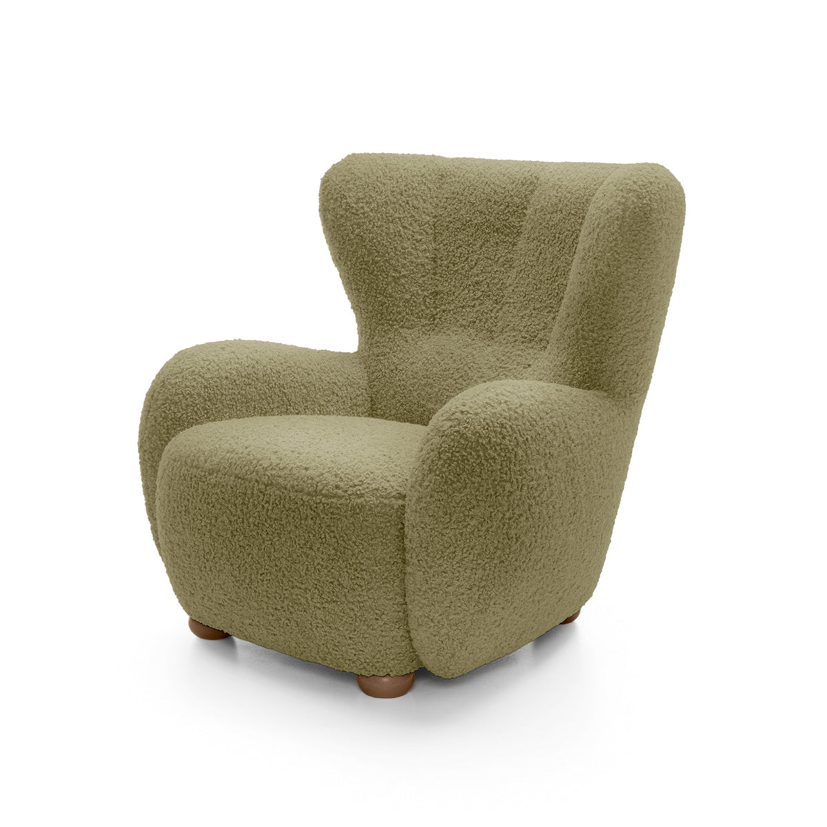 Tedi Armchair 88 cm, Scandinavian Style – Honey Moss (ROLF 13), Oak