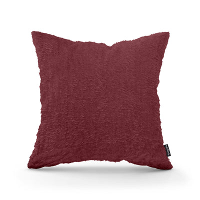 Plush Decorative Cushion 45x45 cm, Glamour Style – 100% PES Plush, Soft Texture – Burgundy Stone (SORRISO 12)