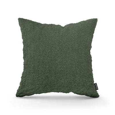Plush Decorative Cushion 45x45 cm, Glamour Style – 100% PES Plush, Soft Texture – Green Graphite (SORRISO 26)