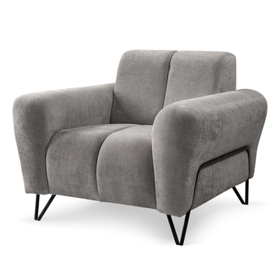 Nellia Upholstered Armchair, Modern Style, Storm Fabric – Stone Beige (STORM 85)